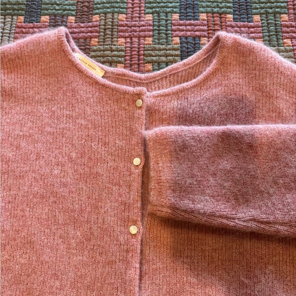 Sézane Gaspard Rosewood Button-Up Cardigan